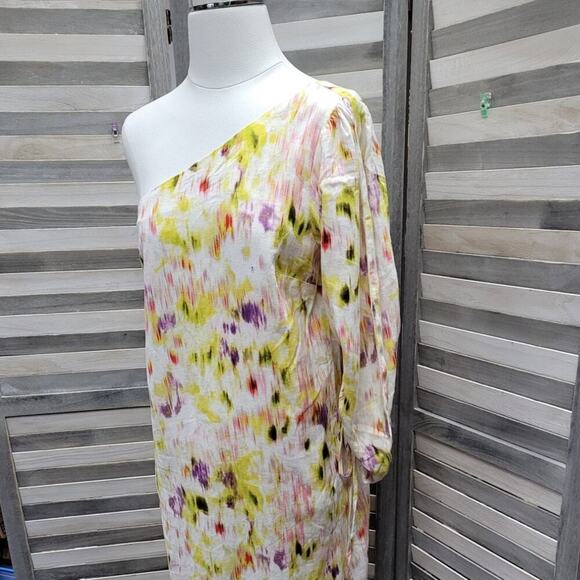 Linen Blend Dress One Shoulder | Future Collective | Small - Picture 2 of 11